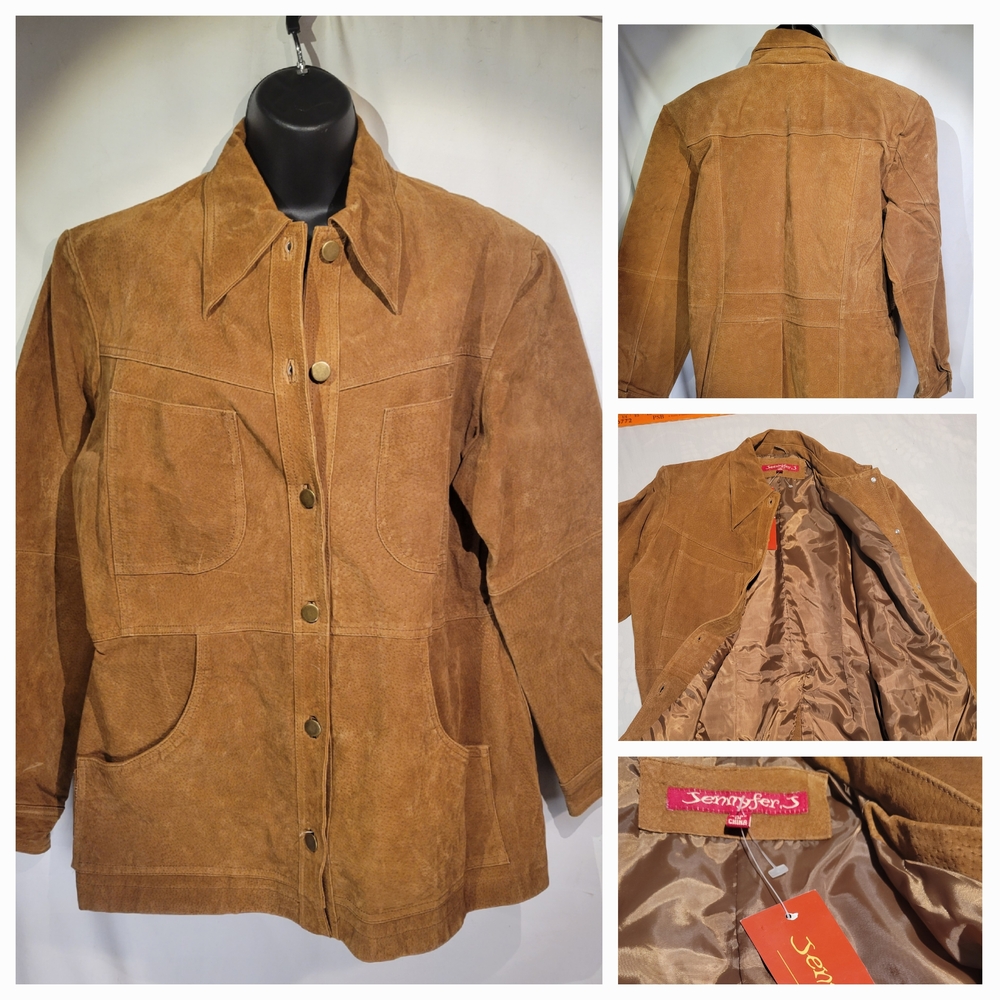 NWT Jennyfer J Brown 3X Genuine Leather lightweight jacket.
